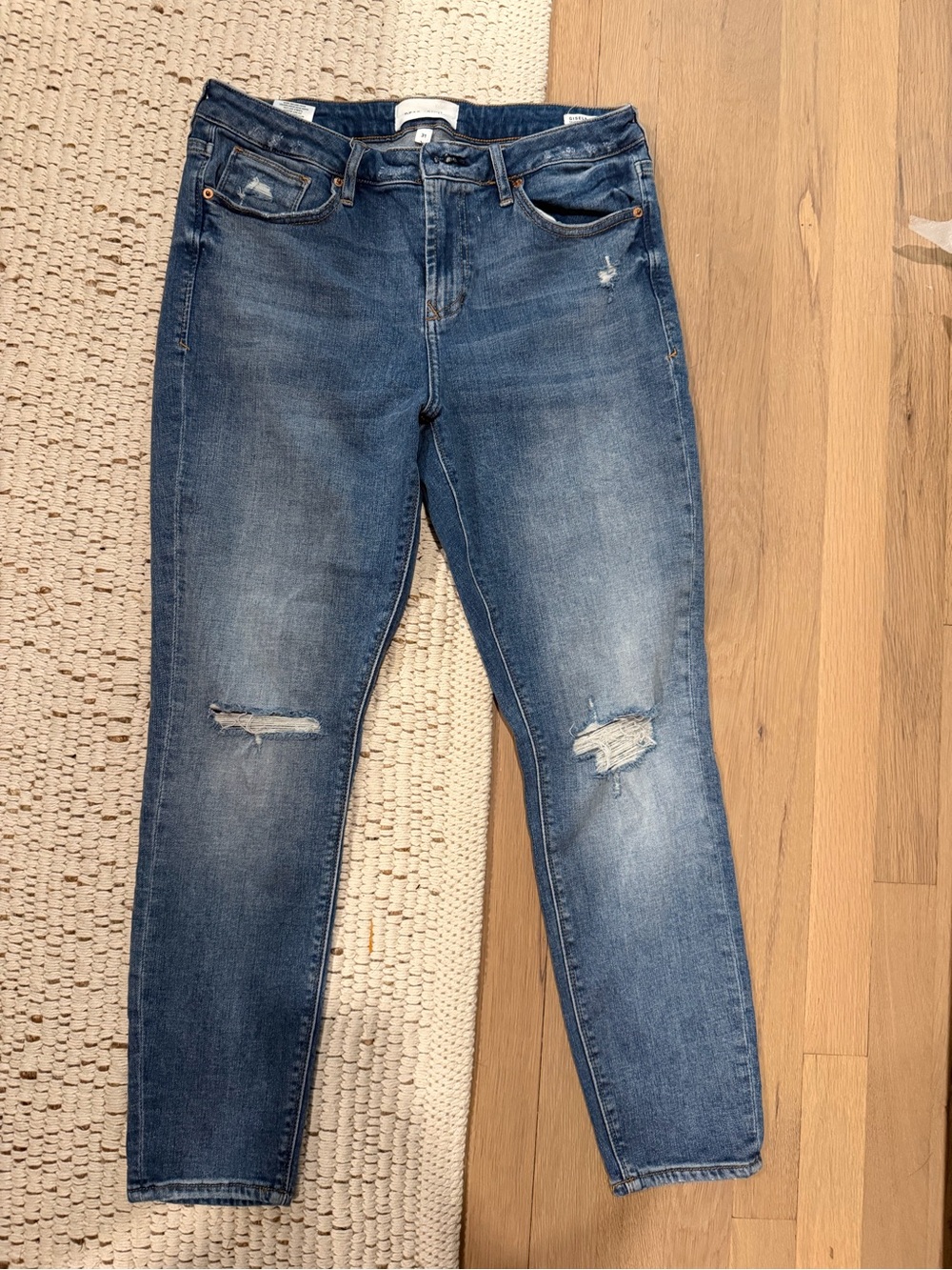 Dear John Women's Distressed Medium Blue Skinny Jeans
